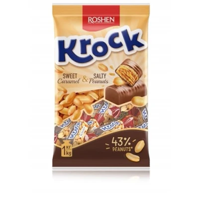 Abbildung von Roshen Bonbons &quot;KROCK&quot;, mit Erdnüssen im Kakaoglasur Lose 1kg