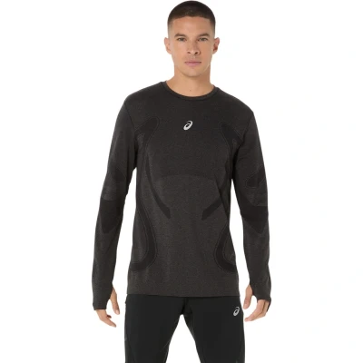 Abbildung von ASICS Road Seamless Langarmshirt L Bequemer, atmungsaktiver Lauf Top für alle Wetterbedingungen in Schwarz