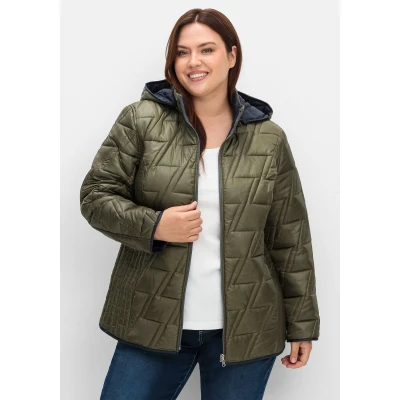 Abbildung von Sheego Wende Winterjacke, Damen, Größe: 46, Khaki