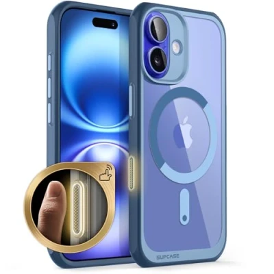Abbildung von SupCase für iPhone 16 Hülle 6.1&#039;&#039; Kompatibel mit MagSafe Slim Handyhülle Dünn Case Durchsichtig Schutzhülle Backcover [Unicorn Beetle Mag] Handy 2024 (Blau)