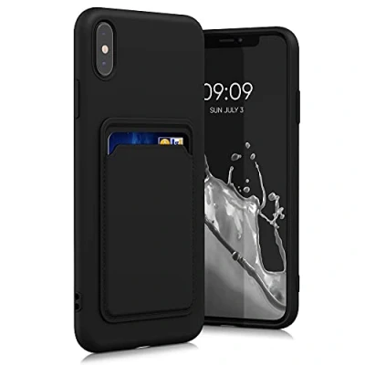 Abbildung von kwmobile Handyhülle kompatibel mit Apple iPhone XS Max Hülle Handy Cover Fach für Karten in Schwarz