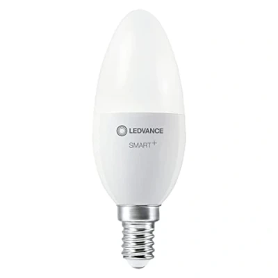 Abbildung von LEDVANCE Smarte LED Lampe mit ZigBee Technologie, Sockel E14, Dimmbar, Lichtfarbe änderbar (2700 6500K), ersetzt Glühlampen 40 W, SMART+ Mini bulb Tunable White, 1 Stück (1er Pack)