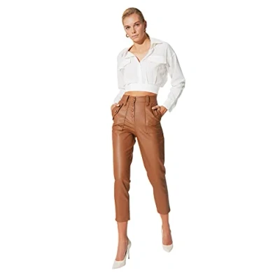 Abbildung von Trendyol Damen Posted Pants Chino, Camel, 44