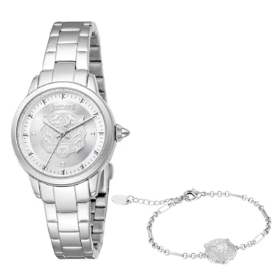 Abbildung von Just Cavalli Damen Analog Quarz Uhr mit Edelstahl Armband JC1L334M0045