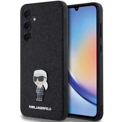 Abbildung von CG Mobile Karl Lagerfeld KLHCSA35GKNPSK Hülle für A35 A356 Schwarz hardcase Fixed Glitter Ikonik Logo Metal Pin