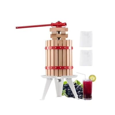 Abbildung von VEVOR Obstweinpresse Apfelmühle Manuelle Presse Weinherstellung 6L mit Holzkorb