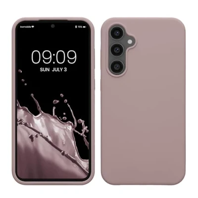 Abbildung von kwmobile Hülle kompatibel mit Samsung Galaxy S23 FE Silikon Handy Case Handyhülle weiche Oberfläche kabelloses Laden Nude Lilac