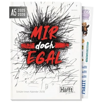 Abbildung von Häfft® Planer 2025/2026 A5 &quot;Mir doch egal&quot; Schülerkalender, Schülerplaner, Hausaufgabenheft, Schulplaner nachhaltig &amp; klimafreundlich