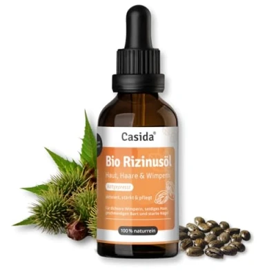 Abbildung von Rizinusöl Kaltgepresst Bio Haut Haare Wimpern 50 ml