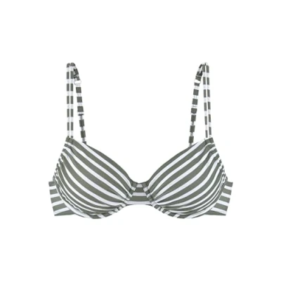 Abbildung von Venice Beach WIRE Bikinitop, Damen, Größe: 38xB, Oliv gestreift