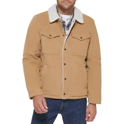 Abbildung von Levi&#039;s Herren Corduroy Sherpa gefütterte Trucker Jacke (Standard und Big &amp; Tall) Jeansjacke, hautfarben, XX Large