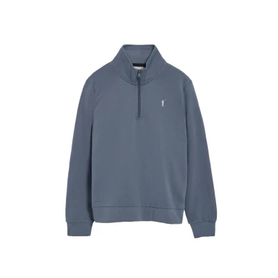 Abbildung von Polo Club Damen Sweatshirt Denimblau Mit Kurzem Reißverschluss Und Rigby Go Logo Xxl