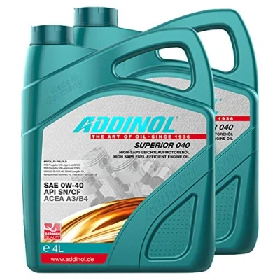 Abbildung von Addinol 2X Motoröl Motorenöl Motor Motoren Oil Engine Benzin Diesel 0W 40 Superior 040 4L 72097925