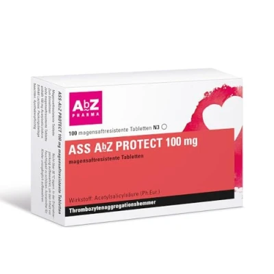 Abbildung von ASS ABZ PROTECT 100 mg magensaftresistente Tabletten St