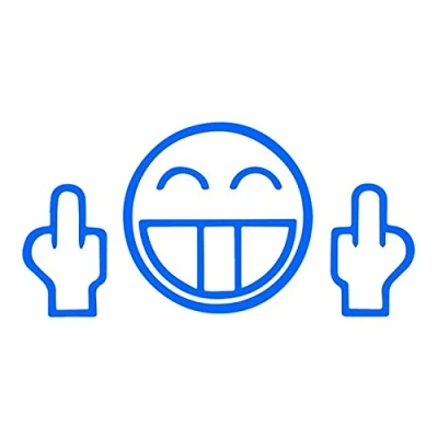 Abbildung von unbekannt Autoaufkleber Fuck You Face JDM blau Sticker Aufkleber Tuning
