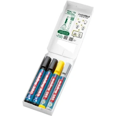 Abbildung von edding Flipchartmarker Set Highlight + Shading 4er 2x Flipchart Effektmarker Perfekter Marker Mix zum Arbeiten auf allen Papieren trocknet nicht aus