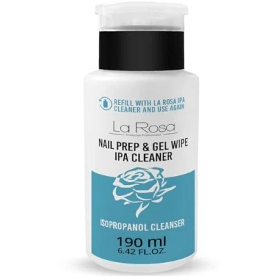 Abbildung von LaRosa Nagel Cleaner in Pumpflasche 190ml Isopropanol IPA Nagelentfetter Entfetter für Polish, Gele, Hybride und Pinsel Nail PREP &amp; GEL WIPE Gelnägel