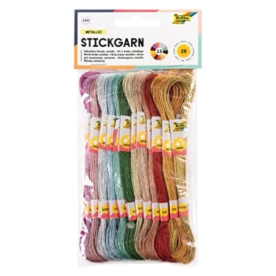 Abbildung von Folia Mettalic Stickgarn, 26 Stück