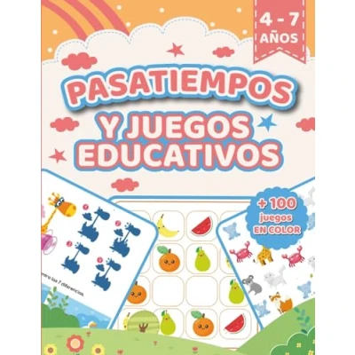 Abbildung von PASATIEMPOS Y JUEGOS EDUCATIVOS PARA NIÑOS 4 7 AÑOS: +100 divertidos EN COLOR. Laberintos, diferencias, grafomotricidad, conteo, colorear ¡Y MUCHO MÁS! (PASATIEMPOS DIVERTIDOS)