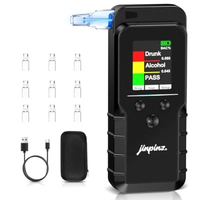 Abbildung von Alkoholtester Promilletester Mit Elektrochemischem Sensor: Hochpräziser Alkohol Tester Zähler, Professioneller Digitaler Alkoholmessgerät USB C Ladefunktion, Alkotester Für Privat Professionell