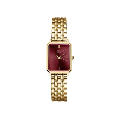Abbildung von Rosefield Octagon Uhr, Damen, Größe: One Size, Gold burgundy