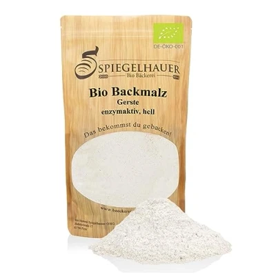 Abbildung von Bio Backmalz für Brot und Brötchen 200g enzymaktiv das ideale Brötchenbackmittel aus 100% Gerstenmalz natürliches Backmittel eine bessere Hefegärung Bräunung