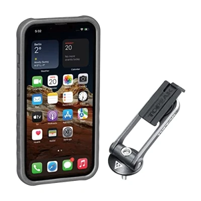 Abbildung von Topeak Unisex Erwachsene RideCase für iPhone 13 Pro, Black/Gray, mit Halter Smartphone Hüllen, Schwarz, 15,4 x 7,9 15 cm