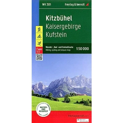 Abbildung von Kitzbühel, Wander , Rad und Freizeitkarte 1:50.000, freytag &amp; berndt, WK 301: Kaisergebirge Kufstein, mit APP, wasserfest reißfest (freytag berndt Freizeitkarten)