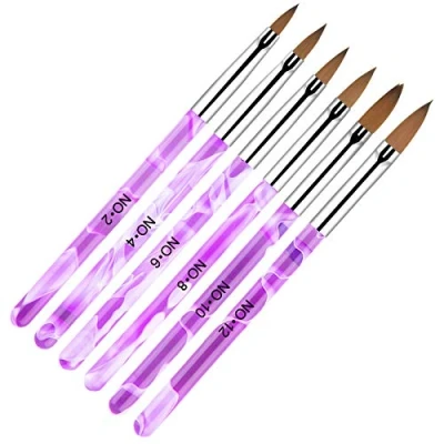 Abbildung von AvoDovA 6 Stück Pinselset für Nailart, Acryl Gel Nagel Pinsel Set, Nail Art Stift Malerei, Professionell Nagelpinsel UV Kunst Malerei Pen gelnägel