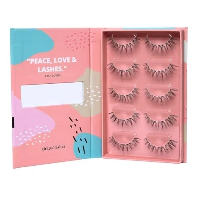 Abbildung von GirlGotLashes Große Boxen Lash Lover Handgemachte Wimpernextensions Wimpernverlängerung für Zuhause 5 Wimpern Paare Lashes mit 7 Tagen Halt Vegan