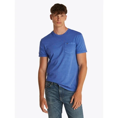 Abbildung von Tommy Jeans SLIM Washed Pocket TEE Tshirt basic, Herren, Größe: 48, Tempo blue