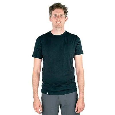 Abbildung von ALPIN LOACKER Merino Shirt Herren Premium Tshirt Kurzarm I Thermo Oberteil Männer und Funktionsshirt für Outdoor Unterwäsche Herren, Stripe S