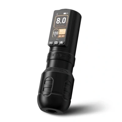 Abbildung von Ambition Torden Max Kabellose Tattoomaschine, 2400 mAh Akku, Touchscreen, rotierende Tattoopistole, Patronenstift mit Drehmoment von 180 g/cm, bürstenloser Motor, gerade Antriebsstange
