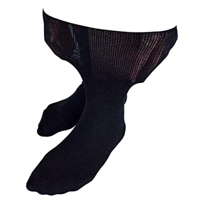 Abbildung von Dr.Socks Ohne Gummi Ödem Socken Herren und Damen Extra Weite Bambus Diabetikersocken für Geschwollene Füße (39 42, Schwarz)