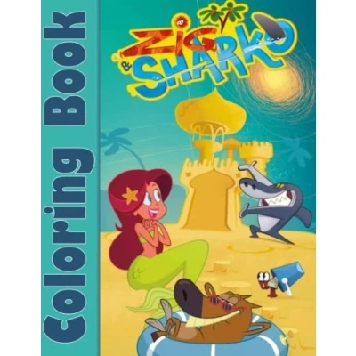 Abbildung von Zig and Sharko Coloring Book: Cute illustration Learn Fun Big Images, illustration, Ages 2 13+ Colouring Book Gift For Children 8.5&quot; x 11&quot; inche
