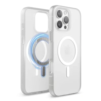 Abbildung von elago Magnetisch Hybrid Transparent Hülle Kompatibel mit iPhone 16 Pro Max 6,9 Zoll MagSafe, PC + TPU Technologie, Stoßfester Stoßfänger, Erhöhter Kameraschutz (Matt Clear)