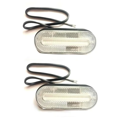 Abbildung von MelTruck® 2x Weiße LED Umrissleuchte ADR Begrenzungsleuchte 12V 24V E9 Reflektor LKW Anhänger