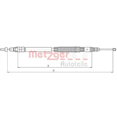 Abbildung von METZGER 10.4664 Handbremsseil hinten rechts 959/770 COFLE CITROËN: C4 Picasso 1