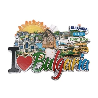 Abbildung von 3D Bulgarien Kühlschrankmagnet Tourist Travel Souvenirs Handgemachte Harz Handwerk Magnetics Home Küche Dekoration Sammlung Geschenk