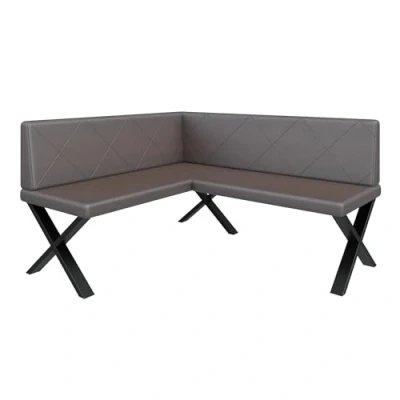 Abbildung von Eckbank Akiko Metal X Eckbankgruppe für Ihrem Esszimmer, Küche modern, Sitzecke, Essecke. Perfekt Küche, Büro und Rezeption. Solide Starke Verarbeitung. (142x168 Links Soft30)