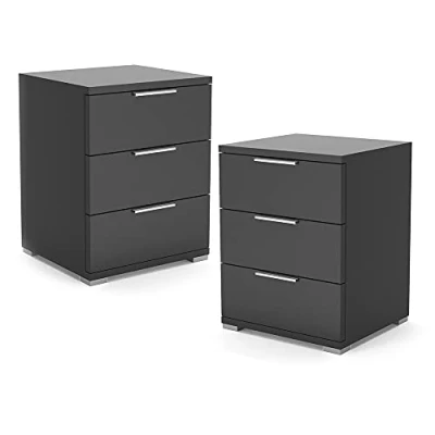 Abbildung von Vicco Nachtschrank Florenz, Schwarz, 46 x 60 cm 2er Set