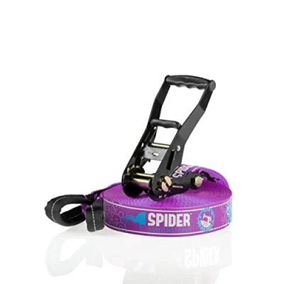 Abbildung von SPIDER Slackline TKSA2 Custom Kit erfahrene Slackliner und Anfänger Komplettset aus 20m langem Gurtband mit 1x Ratsche