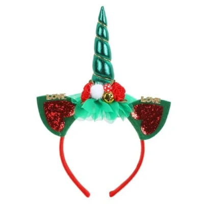 Abbildung von Ldabrye Weihnachts Stirnbänder, Weihnachtsdekoration, festliche Pailletten, Haarreif, Einhörner, Horn, Stirnband, Party Requisite, Urlaub, Partys, Weihnachtsfeier, Stirnbänder für Kinder, Damen,