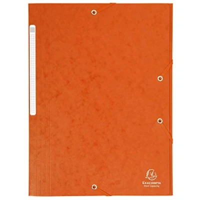Abbildung von Exacompta 17117H 25er Pack Einschlagmappe aus extra starkem Colorspan Karton für DIN A4 mit 3 Klappen und 2 Gummizügen orange
