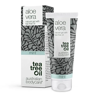 Abbildung von Aloe Vera Gel 100 ml by Australian Bodycare Vegan After Sun Balsam mit Teebaumöl &amp; Minze Kühlend feuchtigkeitsspendend bei Juckreiz, Sonnenbrand, Narben