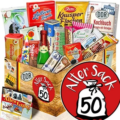 Abbildung von Alter Sack 50 Süße Nostalgiebox Geburtstagsgeschenk Mann