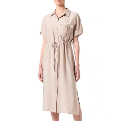 Abbildung von VERO MODA Damen VMIRIS S/S Shirt Calf Dress WVN GA NOOS Keid, Silver Mink, Small