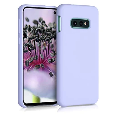 Abbildung von kwmobile Hülle kompatibel mit Samsung Galaxy S10e Silikon Handy Case Handyhülle weiche Oberfläche kabelloses Laden Pastell Lavendel