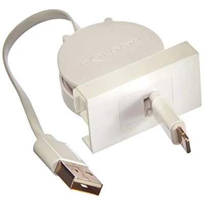 Abbildung von Delock Easy 45 Modul USB 2.0 Ausrollkabel Typ A zu 8 Pin Lightning Stecker