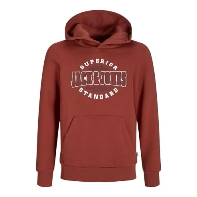 Abbildung von Jack &amp; Jones Junior Jjelogo HOOD Kapuzenpullover für Kinder, Größe: 176, Red ochre/white/navy blazer